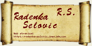 Radenka Šelović vizit kartica